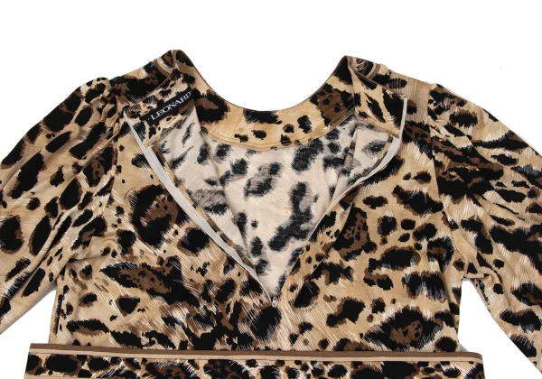 LEONARD Wool Silk Leopard Printed Dress K-171261_015