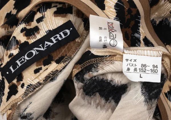 LEONARD Wool Silk Leopard Printed Dress K-171261_019