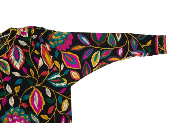 LEONARD Colorful Leaf Print Gather Shoulder Blouse K-171264_004