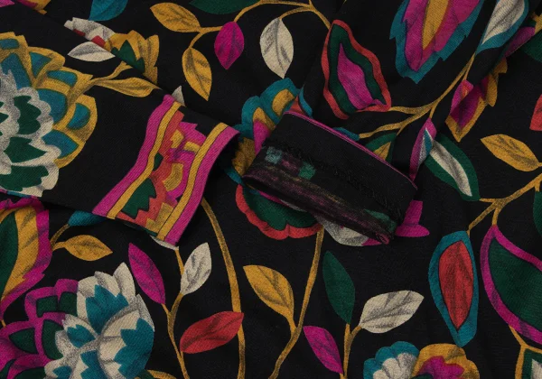 LEONARD Colorful Leaf Print Gather Shoulder Blouse K-171264_005