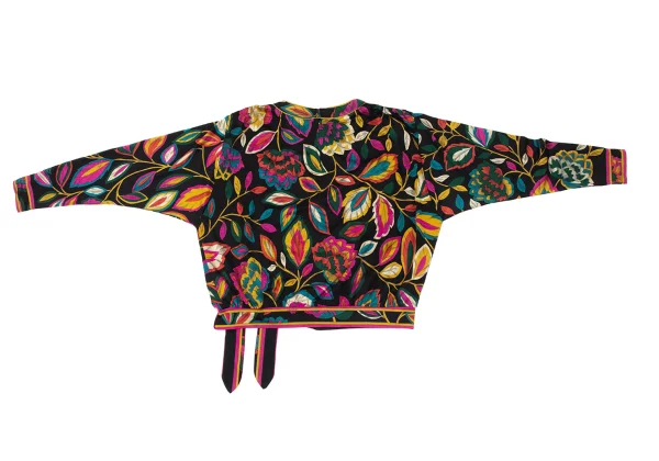 LEONARD Colorful Leaf Print Gather Shoulder Blouse K-171264_010
