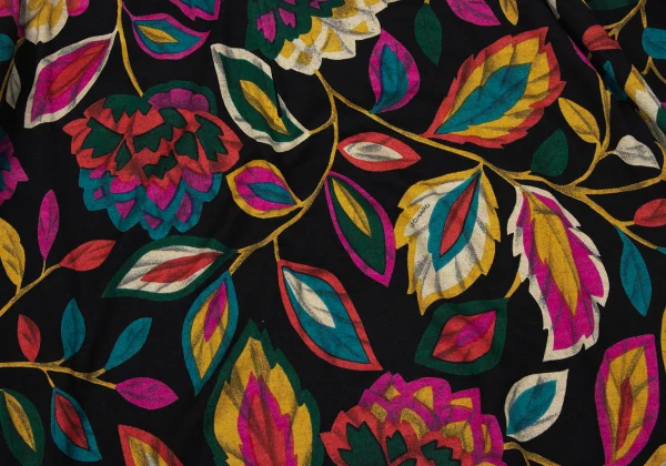 LEONARD Colorful Leaf Print Gather Shoulder Blouse K-171264_011