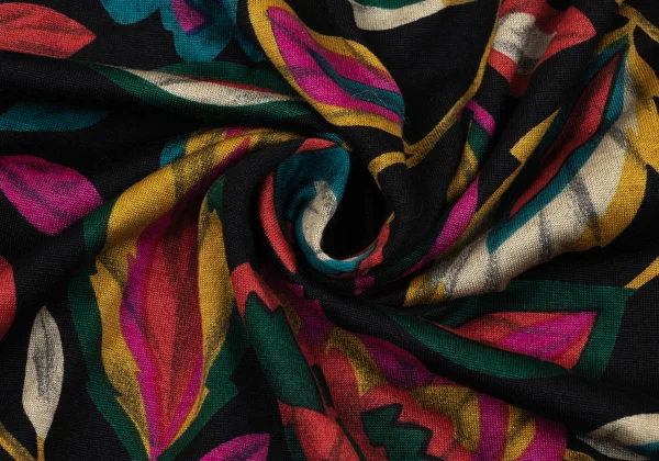 LEONARD Colorful Leaf Print Gather Shoulder Blouse K-171264_013