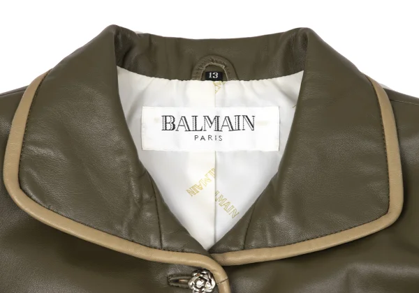 BALMAIN Sheep Leather Flower Button Jacket K-171265_004