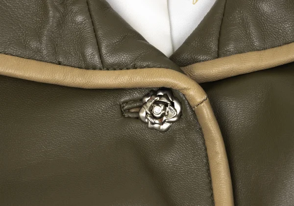 BALMAIN Sheep Leather Flower Button Jacket K-171265_006