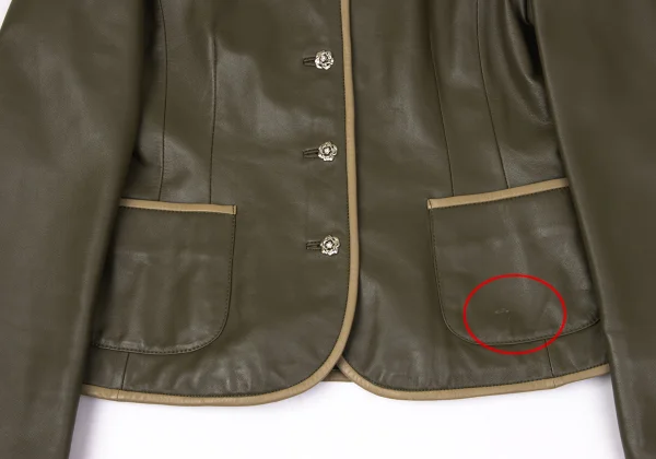 BALMAIN Sheep Leather Flower Button Jacket K-171265_010