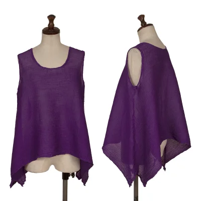 ISSEY MIYAKE me Dyed Crepe Pleated Flared Sleeveless Top