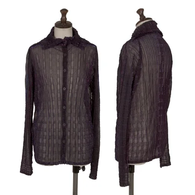 ISSEY MIYAKE me Lame Pleated Sheer Shirt