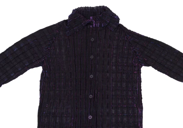 ISSEY MIYAKE me Lame Pleated Sheer Shirt K-171273_003