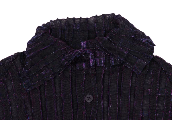 ISSEY MIYAKE me Lame Pleated Sheer Shirt K-171273_004