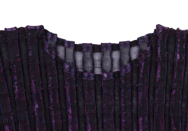 ISSEY MIYAKE me Lame Pleated Sheer Sleeveless Top K-171274_004
