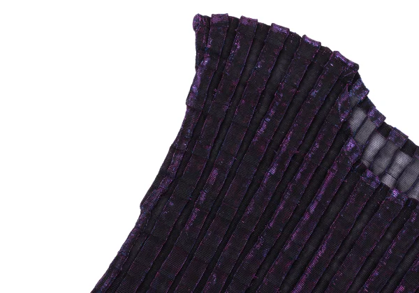 ISSEY MIYAKE me Lame Pleated Sheer Sleeveless Top K-171274_005