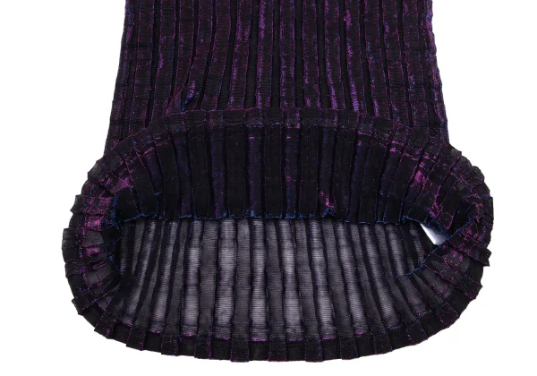 ISSEY MIYAKE me Lame Pleated Sheer Sleeveless Top K-171274_007