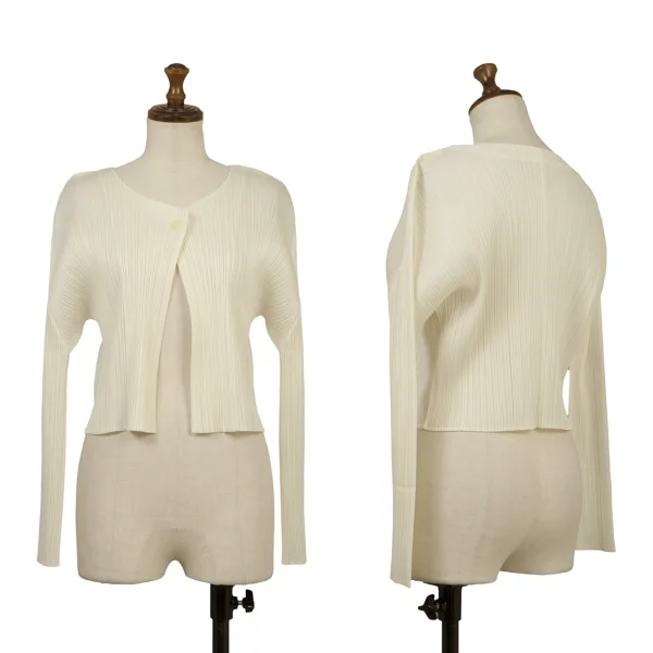 PLEATS PLEASE Pleated 1B Cardigan Cream 3 K-171279_001
