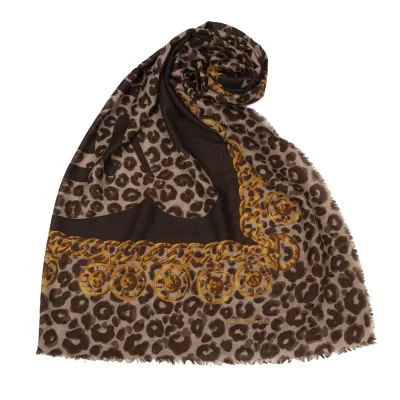 CELINE Leopard Chain Print Scarf