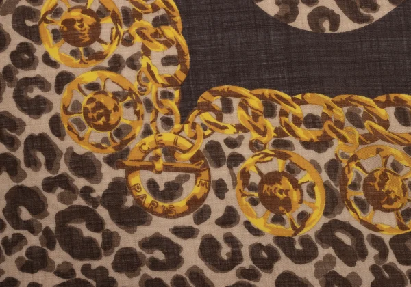 CELINE Leopard Chain Print Scarf K-171282_006