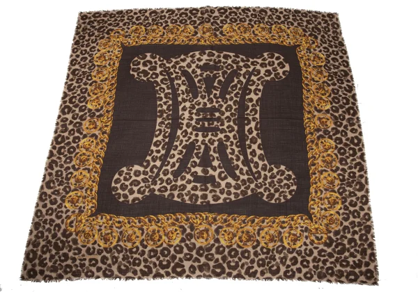 CELINE Leopard Chain Print Scarf K-171282_008
