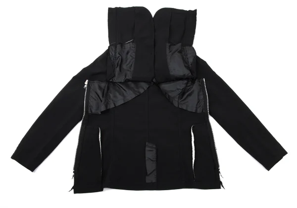 COMME des GARCONS Poly Fulling Side-zip Reconstructed Jacket K-171284_015