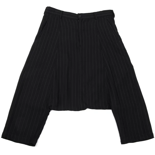 COMME des GARCONS Wool Blend Stripe Dropped Crotch Pants Navy S K-171286_001