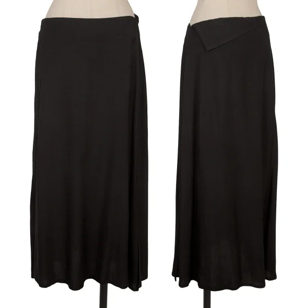Yohji Yamamoto NOIR Rayon Drape Skirt Black 1 K-171290_001