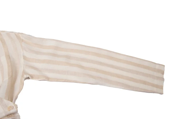 ROMEO GIGLI Stripe Linen Cache-coeur Blouse K-171293_006