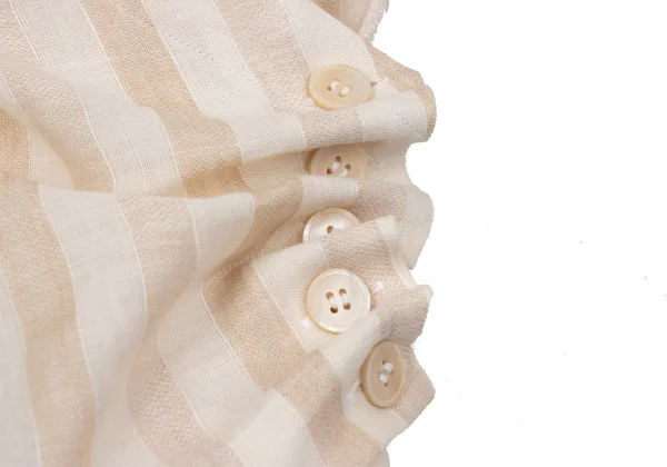 ROMEO GIGLI Stripe Linen Cache-coeur Blouse K-171293_009