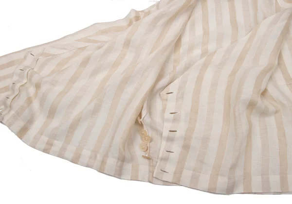 ROMEO GIGLI Stripe Linen Cache-coeur Blouse K-171293_010