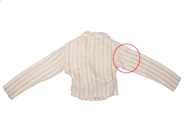 ROMEO GIGLI Stripe Linen Cache-coeur Blouse K-171293_012