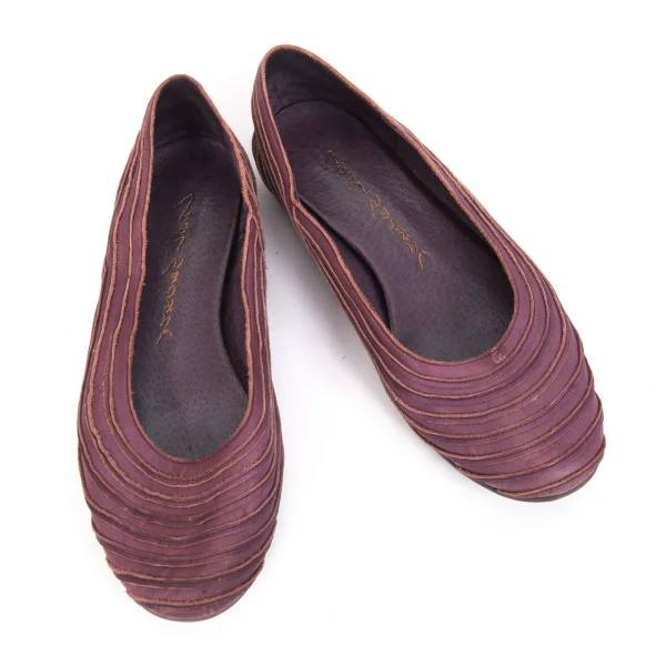 JURGEN LEHL Leather Switching Flat Shoes Purple About US 7 K-171302_001