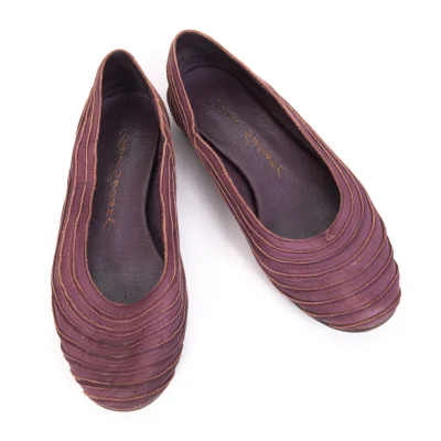 JURGEN LEHL Leather Switching Flat Shoes