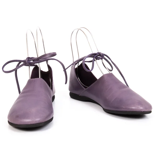 JURGEN LEHL Lace Up Flat Leather Shoes Purple 24.5 (US About 7.5) K-171303_001