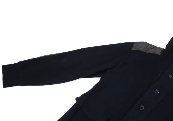 CABANE de ZUCCA Wool Blend Switching Hooded Knit Jacket K-171310_006