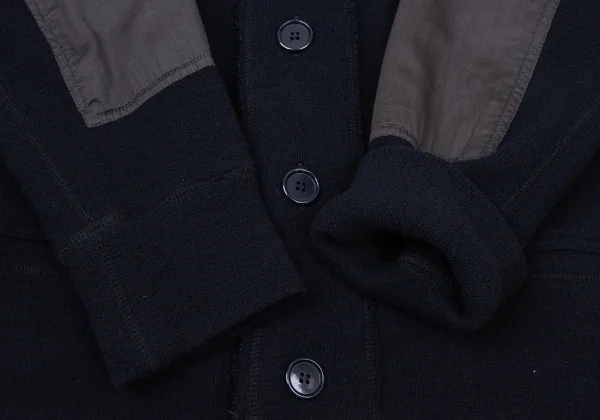 CABANE de ZUCCA Wool Blend Switching Hooded Knit Jacket K-171310_007