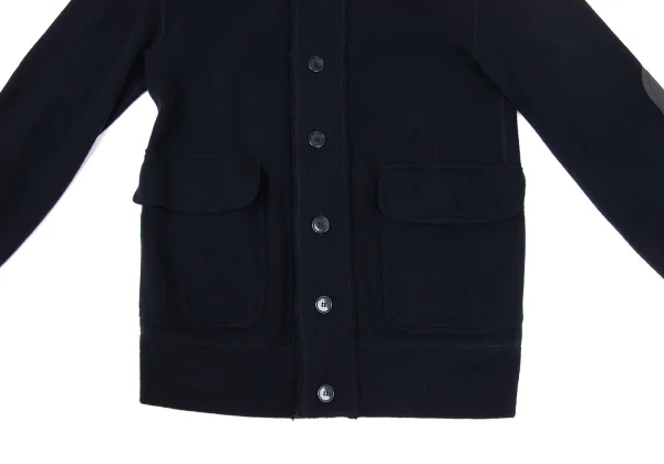 CABANE de ZUCCA Wool Blend Switching Hooded Knit Jacket K-171310_008