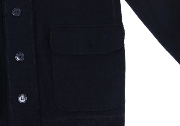 CABANE de ZUCCA Wool Blend Switching Hooded Knit Jacket K-171310_009