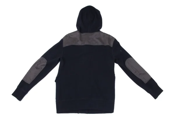 CABANE de ZUCCA Wool Blend Switching Hooded Knit Jacket K-171310_011