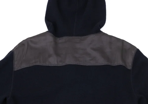 CABANE de ZUCCA Wool Blend Switching Hooded Knit Jacket K-171310_012