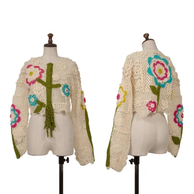 TSUMORI CHISATO Floral Short Knit Cardigan