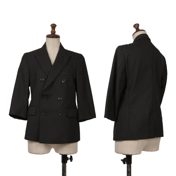 BLACK COMME des GARCONS Wool Peaked Lapel Double-breasted Jacket Black S K-171313_001