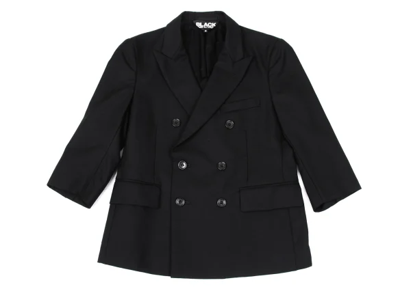 BLACK COMME des GARCONS Wool Peaked Lapel Double-breasted Jacket K-171313_002