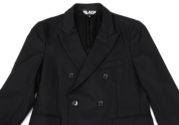 BLACK COMME des GARCONS Wool Peaked Lapel Double-breasted Jacket K-171313_003