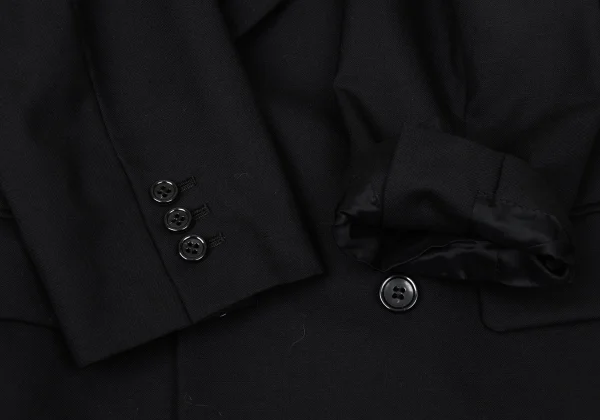 BLACK COMME des GARCONS Wool Peaked Lapel Double-breasted Jacket K-171313_010