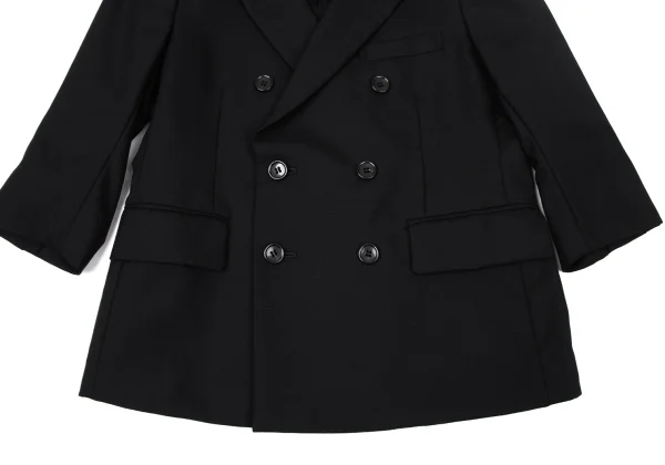 BLACK COMME des GARCONS Wool Peaked Lapel Double-breasted Jacket K-171313_011