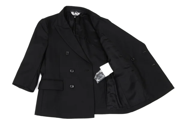 BLACK COMME des GARCONS Wool Peaked Lapel Double-breasted Jacket K-171313_014