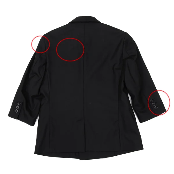 BLACK COMME des GARCONS Wool Peaked Lapel Double-breasted Jacket K-171313_016