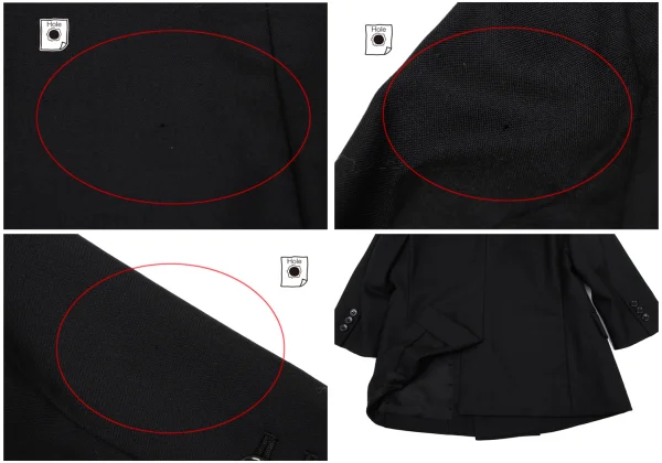 BLACK COMME des GARCONS Wool Peaked Lapel Double-breasted Jacket K-171313_017