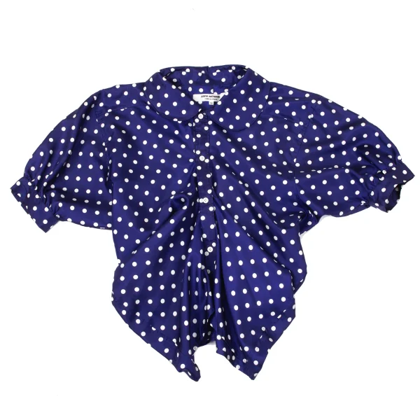 JUNYA WATANABE COMME des GARCONS Dot Print Drape Short Sleeve Shirt K-171317_002