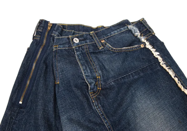 JUNYA WATANABE COMME des GARCONS Side Cut-off Reconstructed Denim Skirt K-171318_010