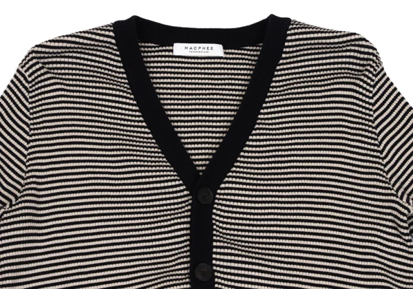 MACPHEE Cotton Striped Knit Cardigan K-171325_003