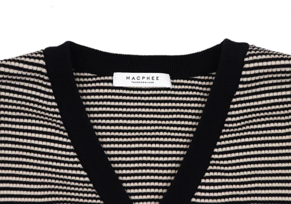 MACPHEE Cotton Striped Knit Cardigan K-171325_004